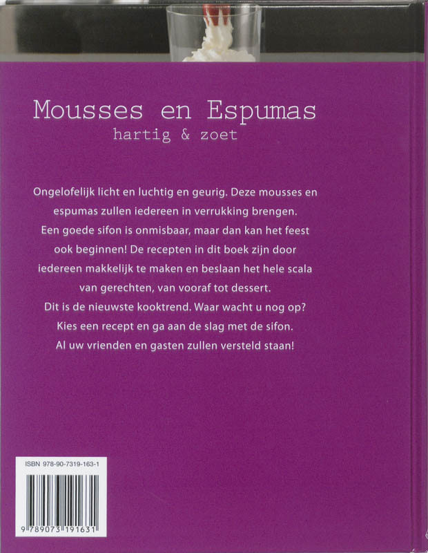 Achterkant van Mousses en Espumas