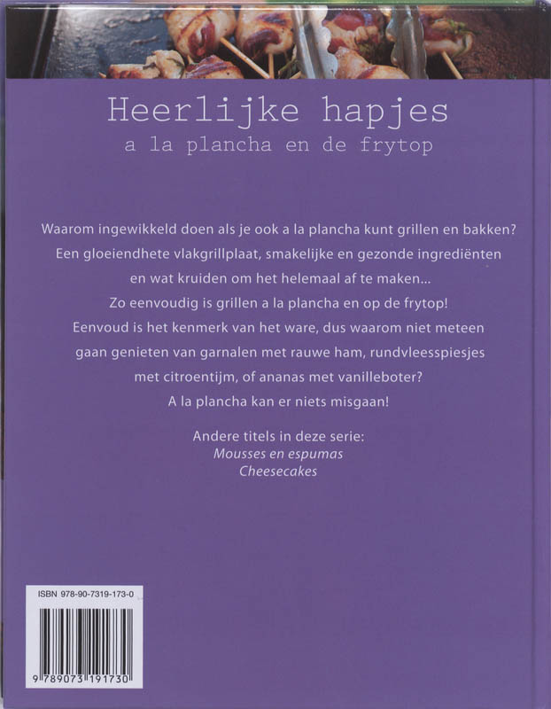 Achterkant van Heerlijke hapjes a la plancha en de frytop