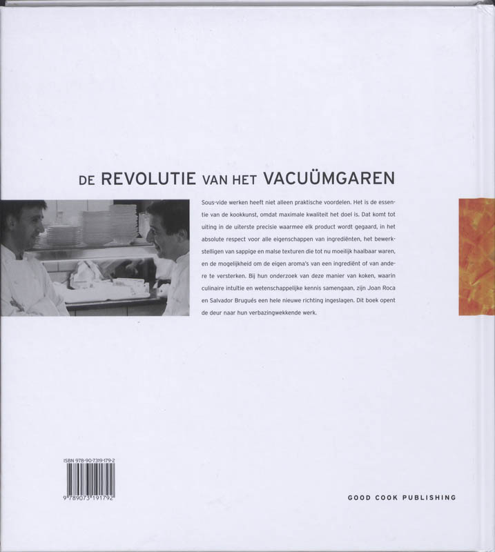 Achterkant van Sous-vide cuisine