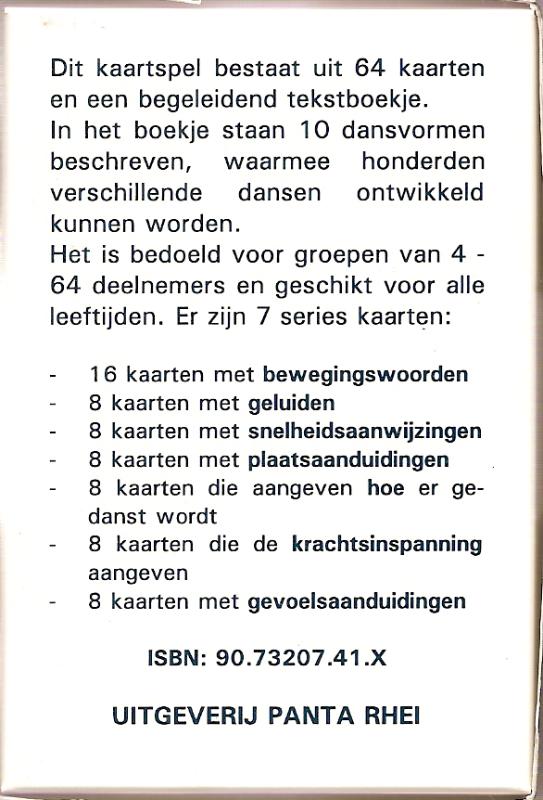 Achterkant van Dansspel + 64 kaarten