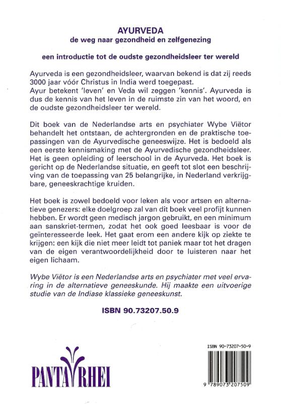 Achterkant van Ayurveda
