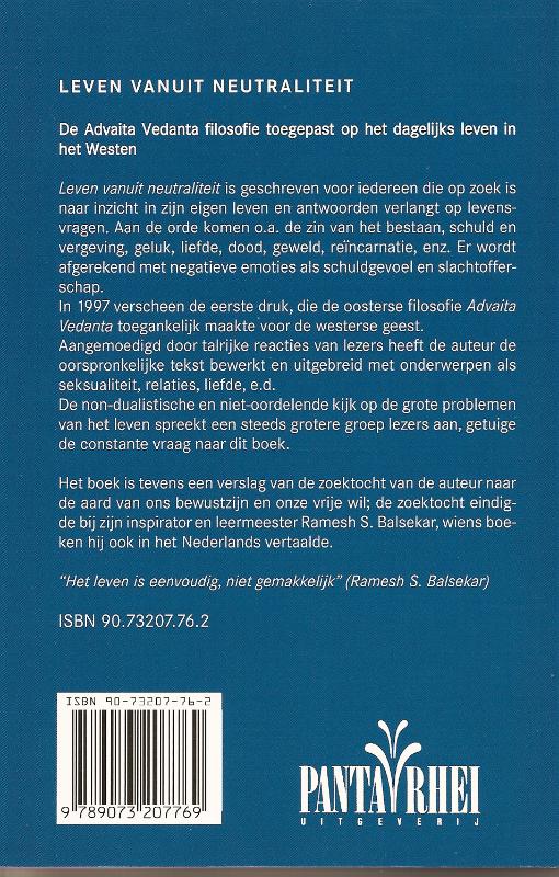 Achterkant van Leven vanuit neutraliteit
