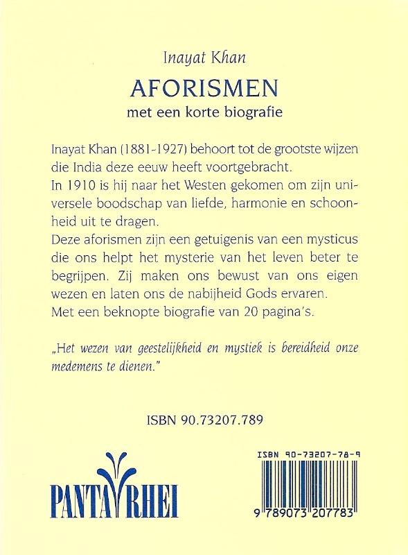 Achterkant van Aforismen