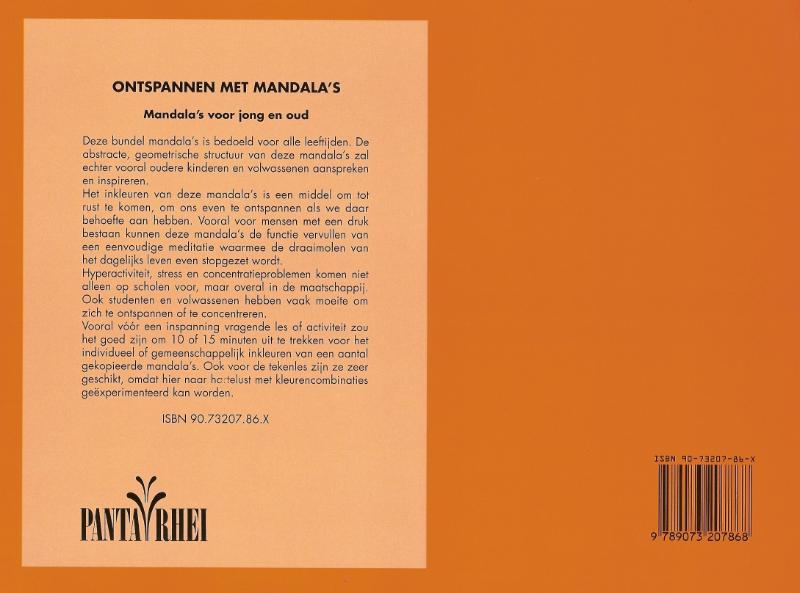 Achterkant van Ontspannen met mandala's