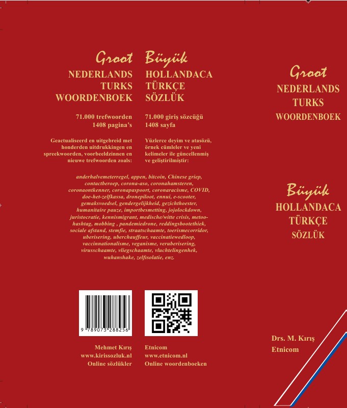 Achterkant van Groot Nederlands-Turks woordenboek