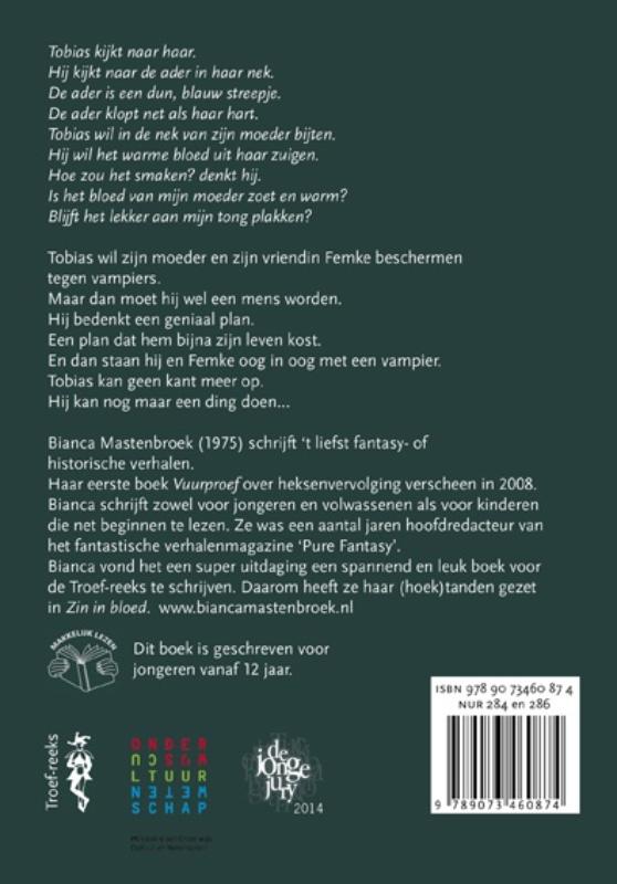 Achterkant van Zin in bloed