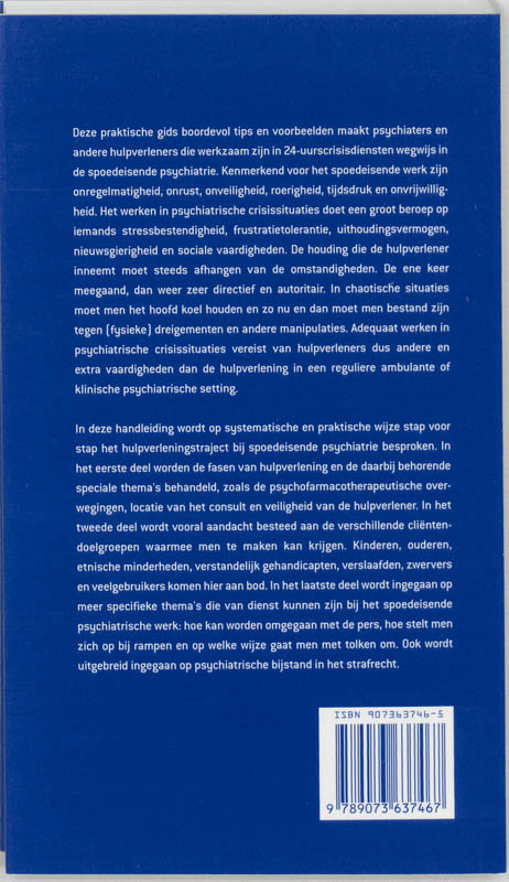 Achterkant van Spoedeisende psychiatrie