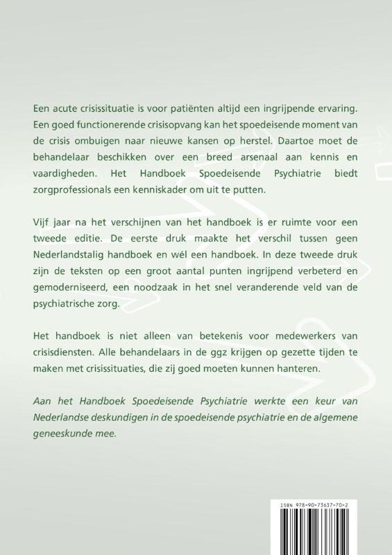 Achterkant van Handboek Spoedeisende Psychiatrie