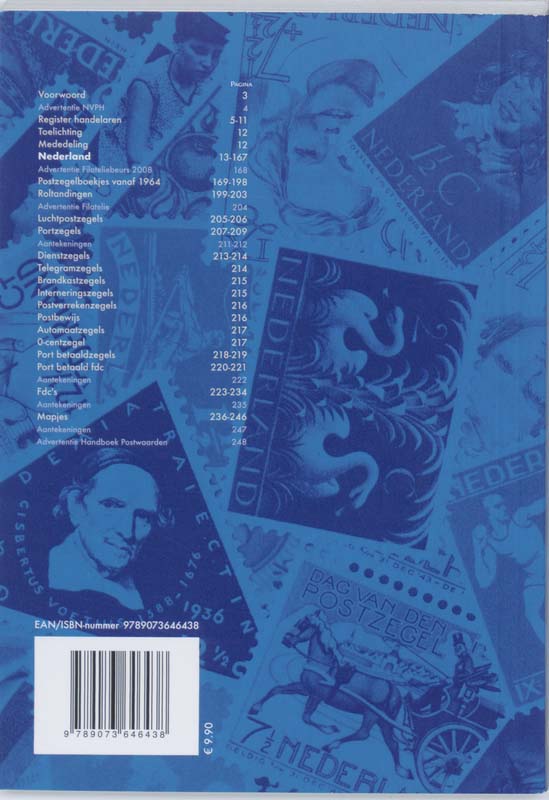 Achterkant van Postzegelcatalogus van Nederland 2008