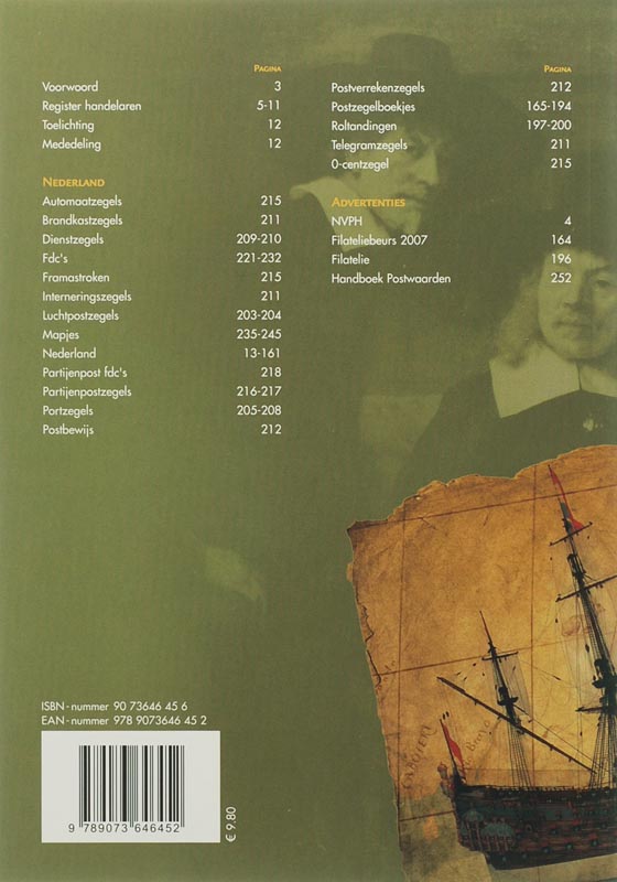 Achterkant van Postzegelcatalogus 2007 van de postzegels van Nederland