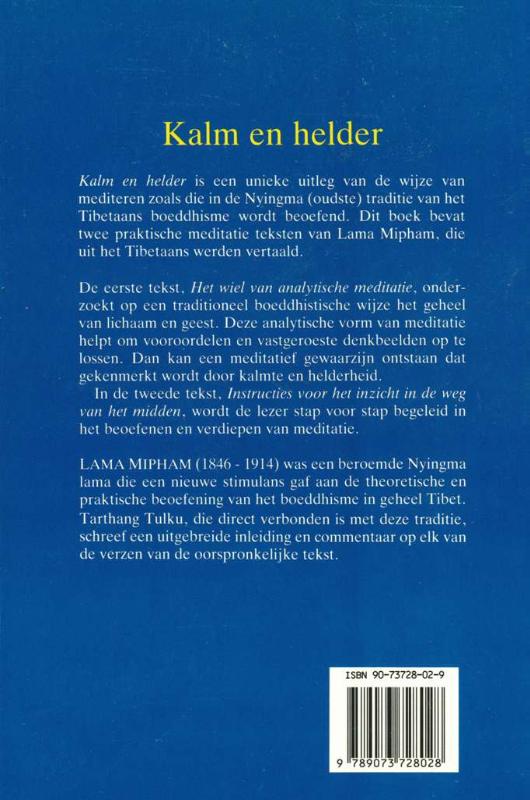 Achterkant van Kalm en helder