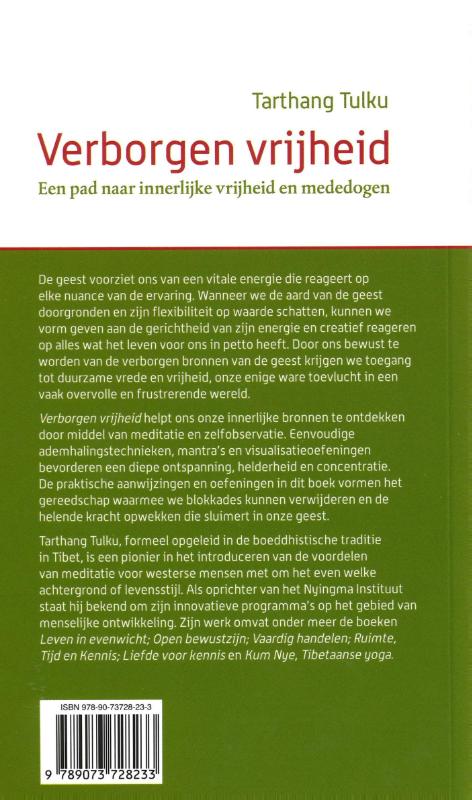 Achterkant van Verborgen vrijheid