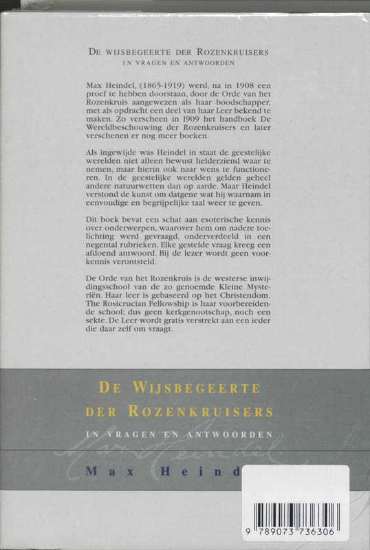 Achterkant van De wijsbegeerte rozenkruizers
