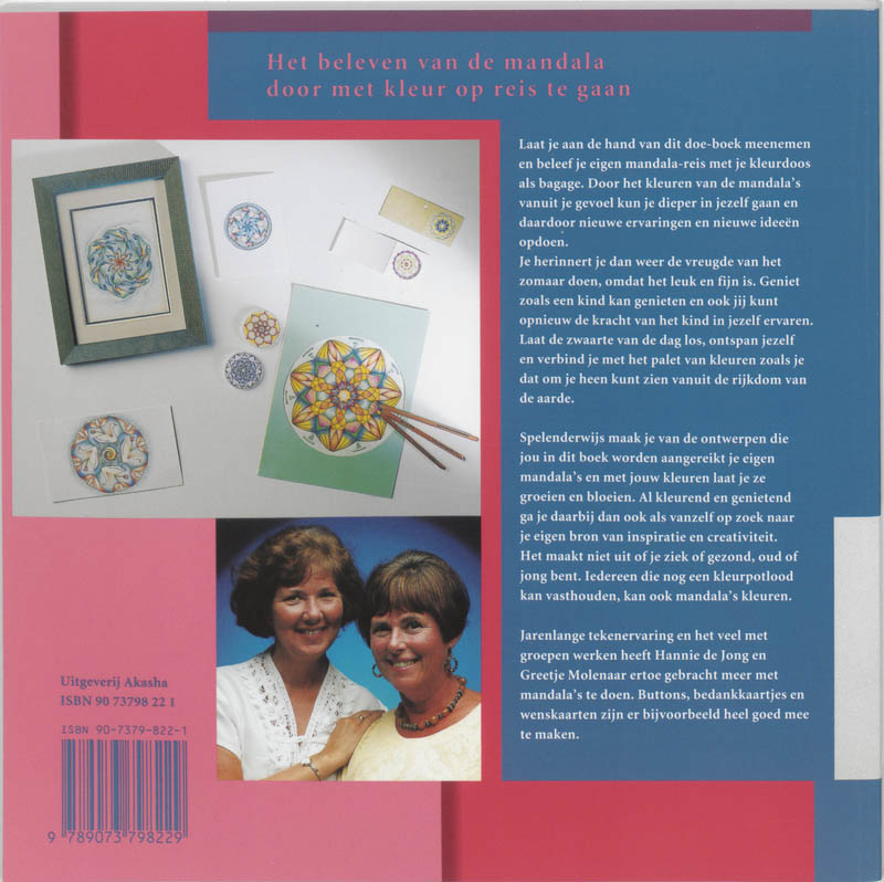 Achterkant van Mandala kleur- en werkboek