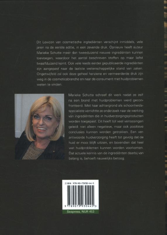 Achterkant van Lexicon van cosmetische ingrediënten