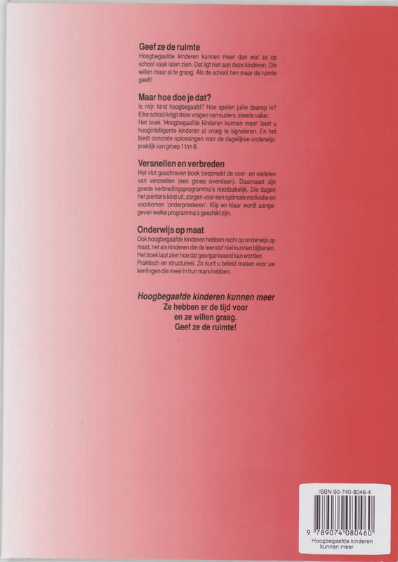 Achterkant van Hoogbegaafde kinderen kunnen meer