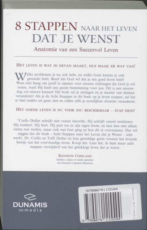 Achterkant van 8 Stappen Naar Het Leven Dat Je Wenst