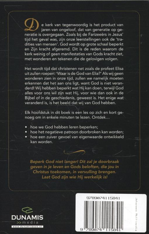 Achterkant van Beperk God niet langer