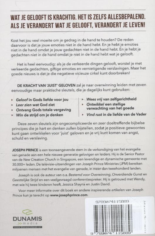 Achterkant van De kracht van juist geloven