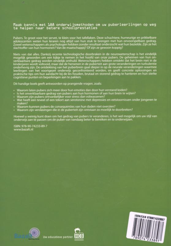 Achterkant van De ontdekking van het puberbrein