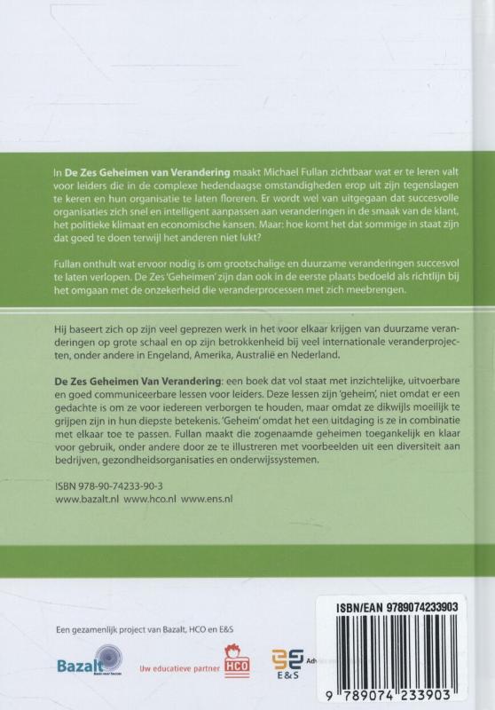 Achterkant van De zes geheimen van verandering