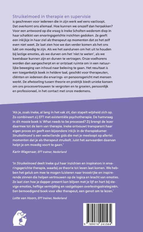 Achterkant van Struikelmoed in therapie en supervisie