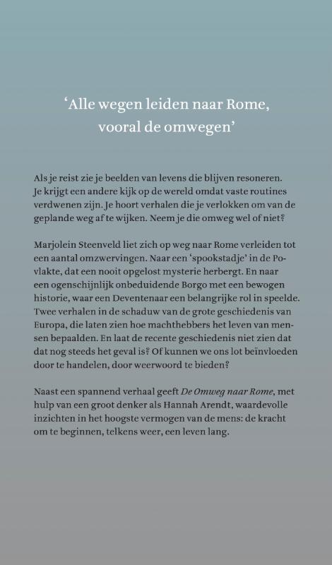 Achterkant van De omweg naar Rome