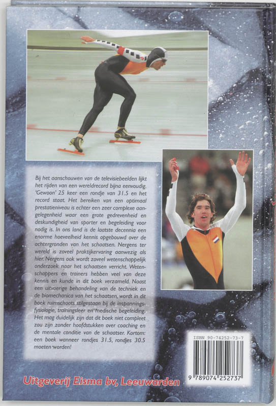 Achterkant van Handboek wedstrijdschaatsen