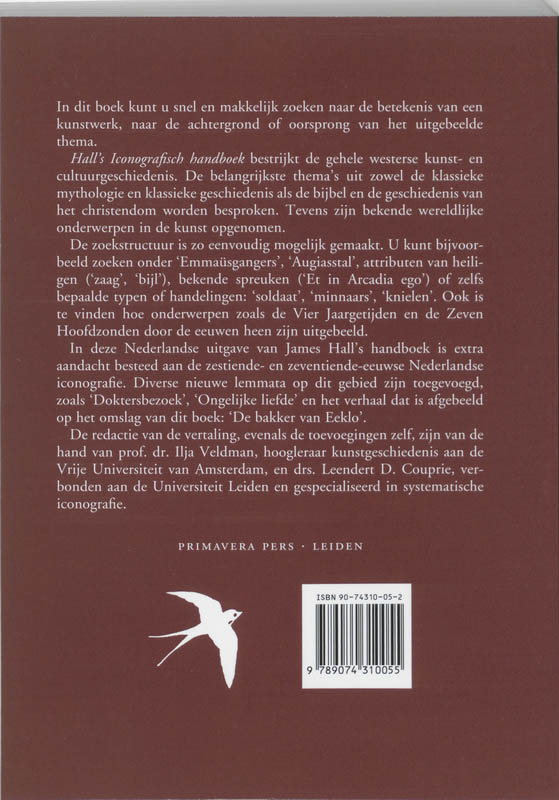 Achterkant van Hall's Iconografisch Handboek