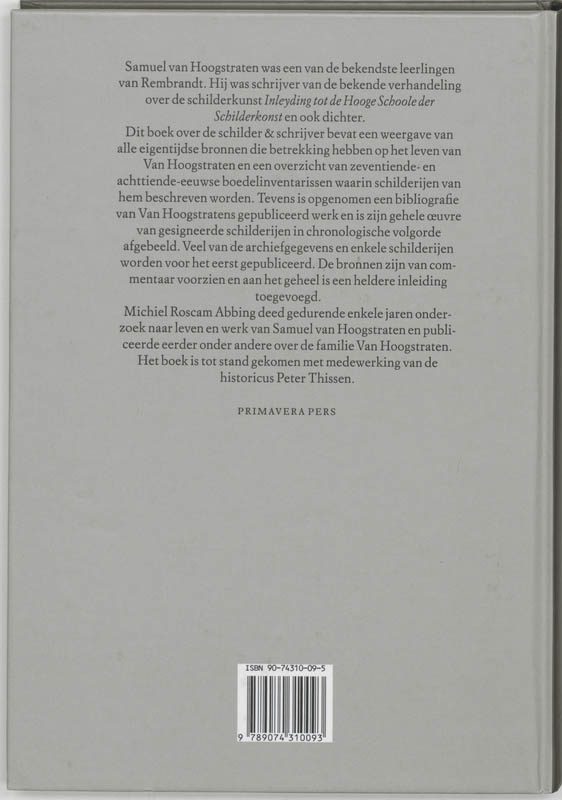 Achterkant van De schilder & schrijver Samuel van Hoogstraten, 1627-1678