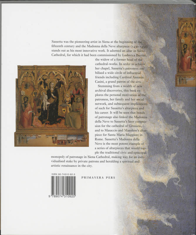 Achterkant van Sassetta's Madonna della Neve