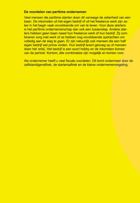 Achterkant van Parttime ZZP 2020