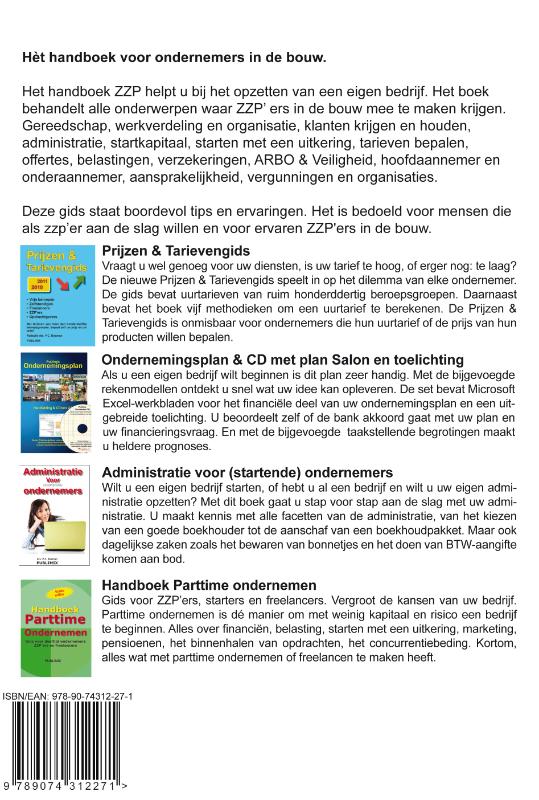 Achterkant van Handboek ZZP Bouw