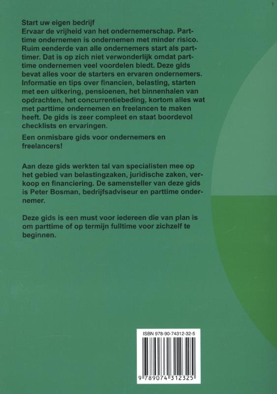 Achterkant van Handboek Parttime ondernemen