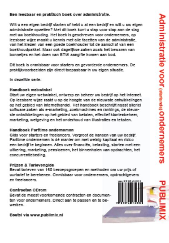 Achterkant van Administratie voor (startende) ondernemers