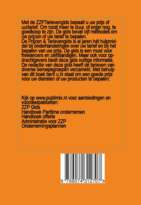 Achterkant van ZZP Tarievengids 2026