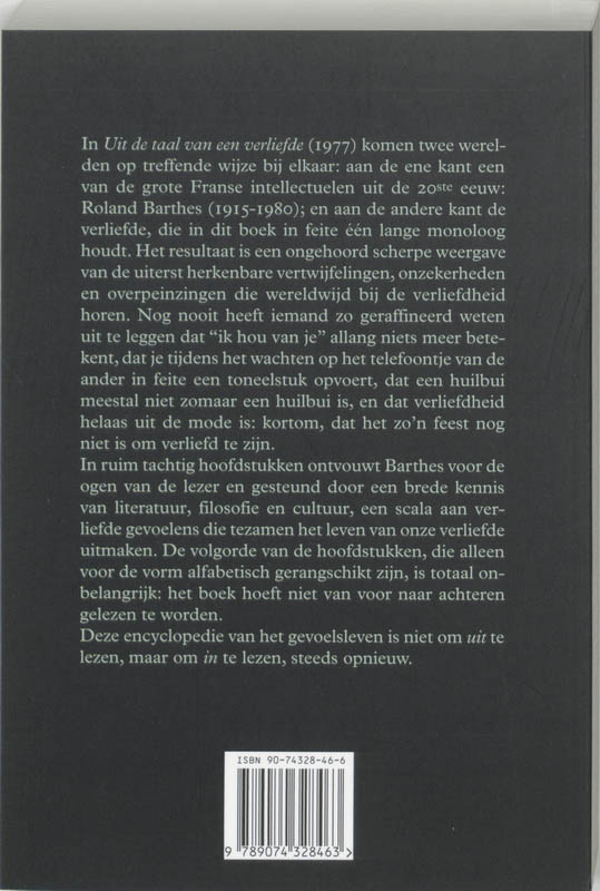 Achterkant van Uit de taal van een verliefde