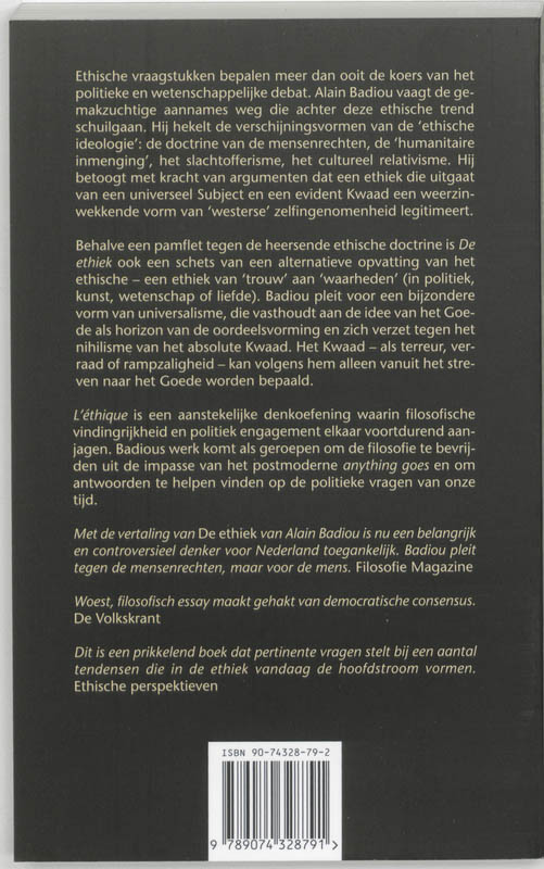 Achterkant van Ethiek