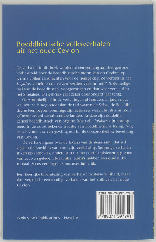 Achterkant van Boeddhistische Volksverhalen uit het oude Ceylon
