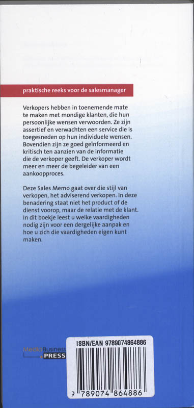 Achterkant van 25 vaardigheden voor adviserend verkopen