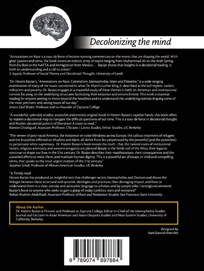 Achterkant van Annotations on Race, Colonialism, Islamofobia, Islam and Palestine