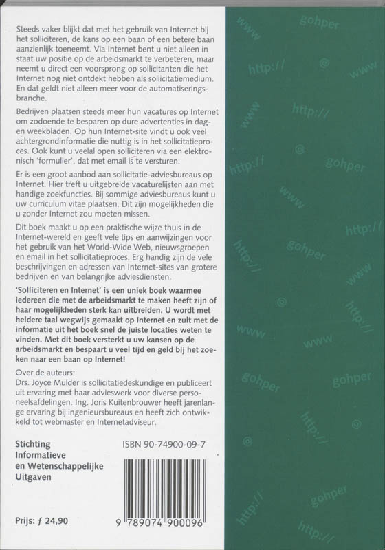 Achterkant van Solliciteren en Internet