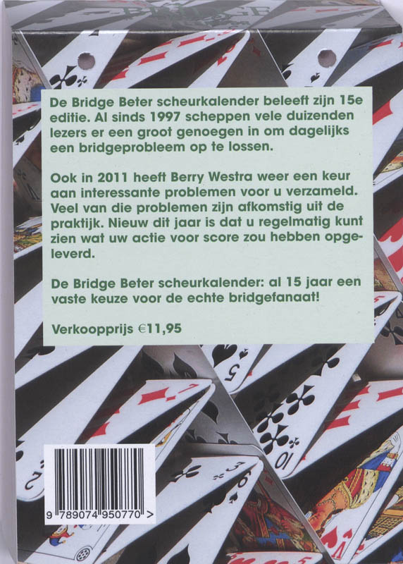 Achterkant van Bridge Beter kalender 2011