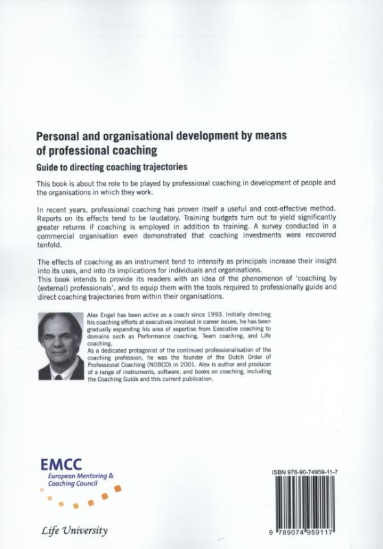 Achterkant van Personal and organisational development by means of professional coaching