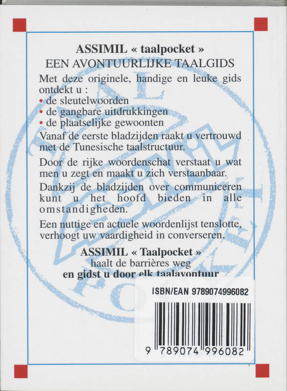 Achterkant van Taalpocket Tunesisch