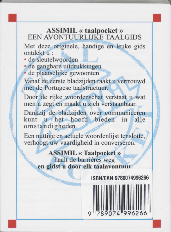 Achterkant van Portugees