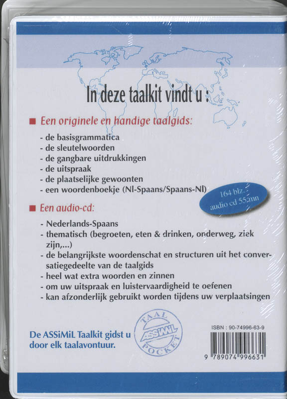 Achterkant van Taalkit Spaans