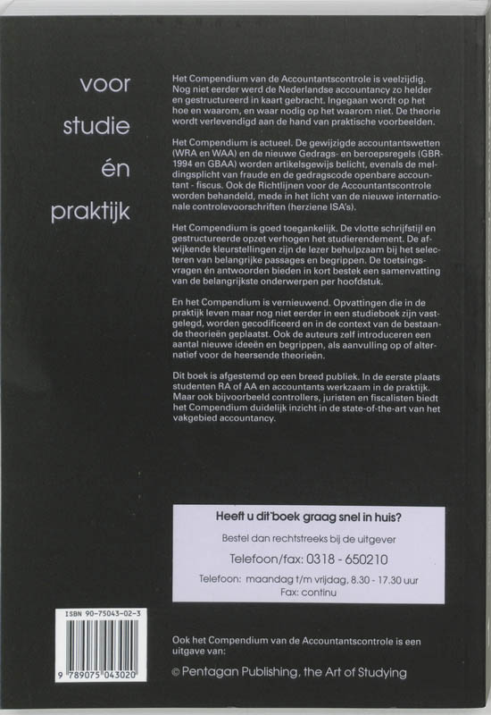 Achterkant van Compendium van de accountantscontrole 1