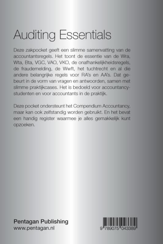 Achterkant van Auditing Essentials