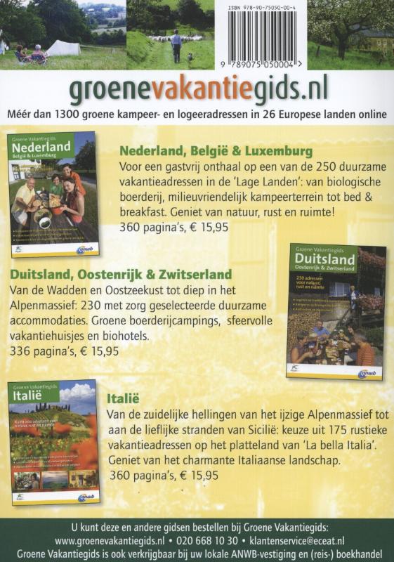 Achterkant van Groene Vakantiegids Frankrijk